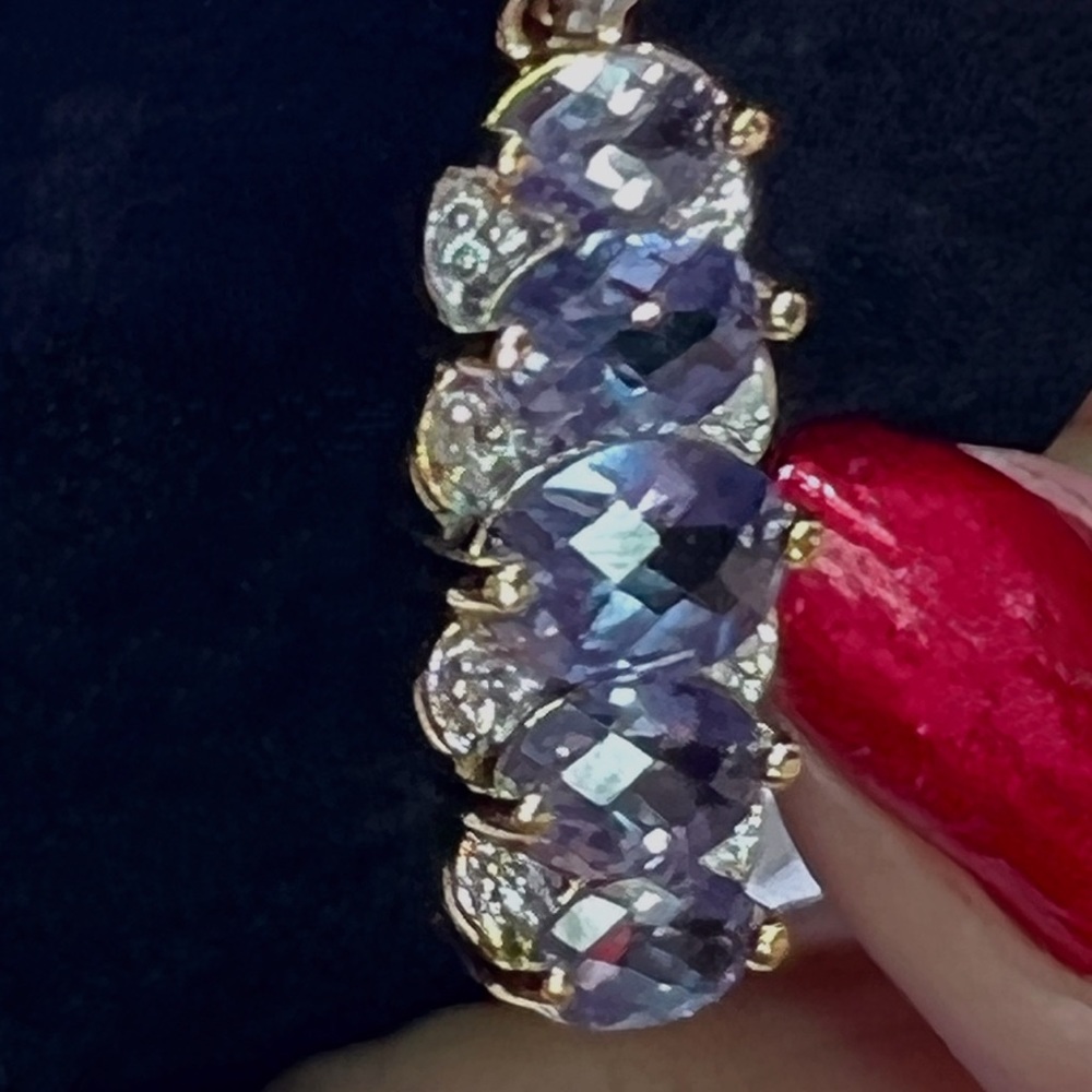 Mystic Topaz (Violet & Blues) & Diamond Pendant - Picture 3 of 5